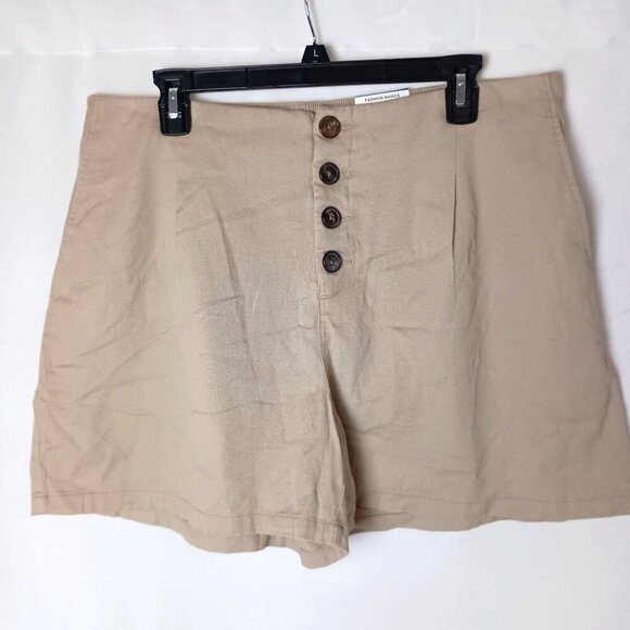 INC High Rise Button Fly Shorts Toasted Twine NWT Relaxed Fit Size XL - Picture 2 of 6